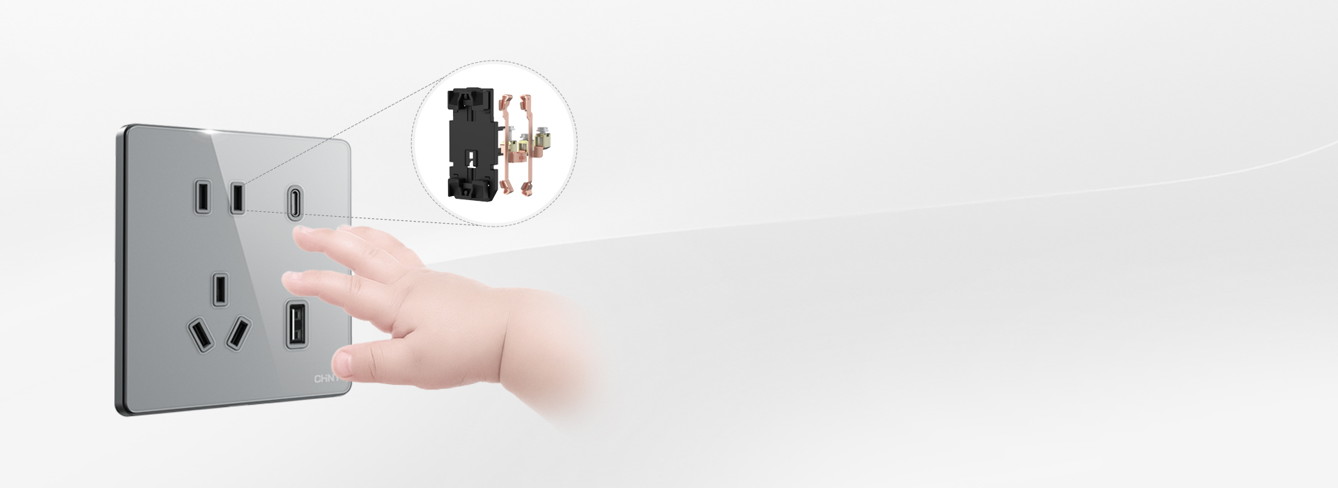 安全保護門設(shè)計 墻壁插座內(nèi)置安全保護門...