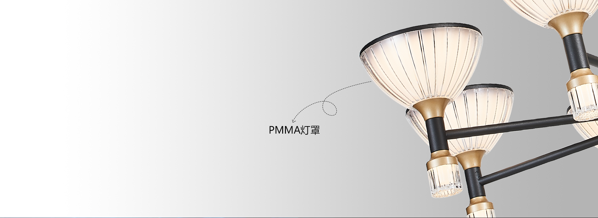 光是柔和的，舒適的 PMMA燈罩天生自...