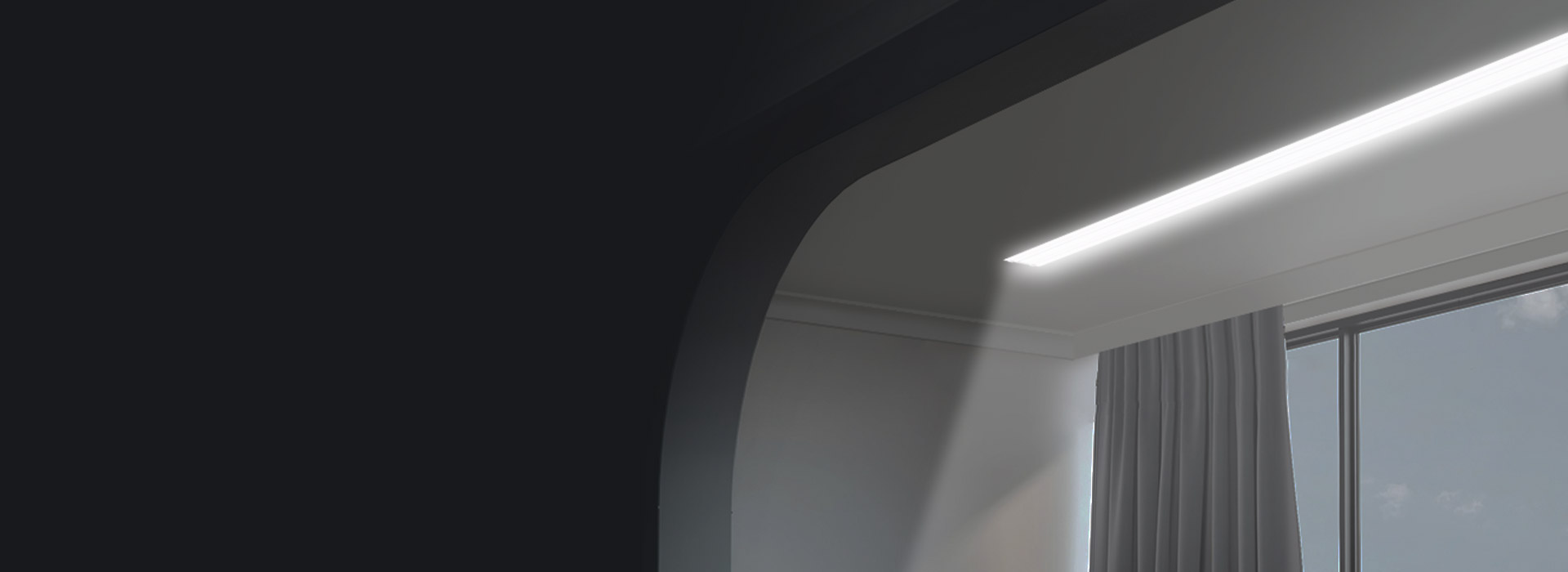 線型LED燈，照亮整個陽臺 極簡線形照...