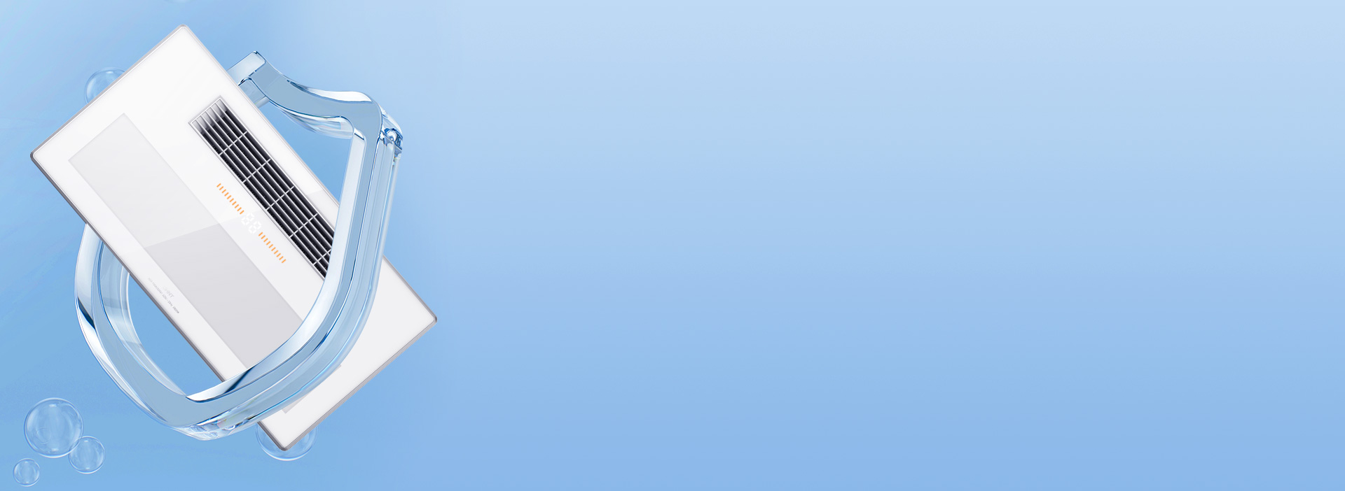 嚴(yán)密防水，安心沐浴 取暖換氣采用雙核塑...