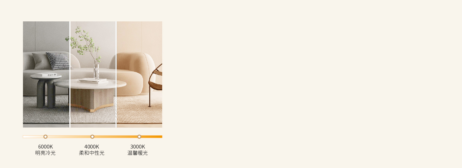 個(gè)性化照明氛圍 三色變光，可根據(jù)需要隨...